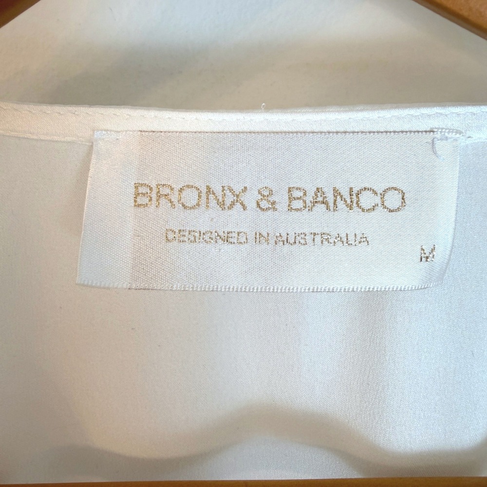 Bronx & Banco White Silk Bedouin Mini Dress M US 6 Bridal Engagement No Belt - Picture 3 of 13